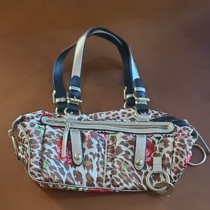 Blumarine Leopard and Floral Shoulder Bag